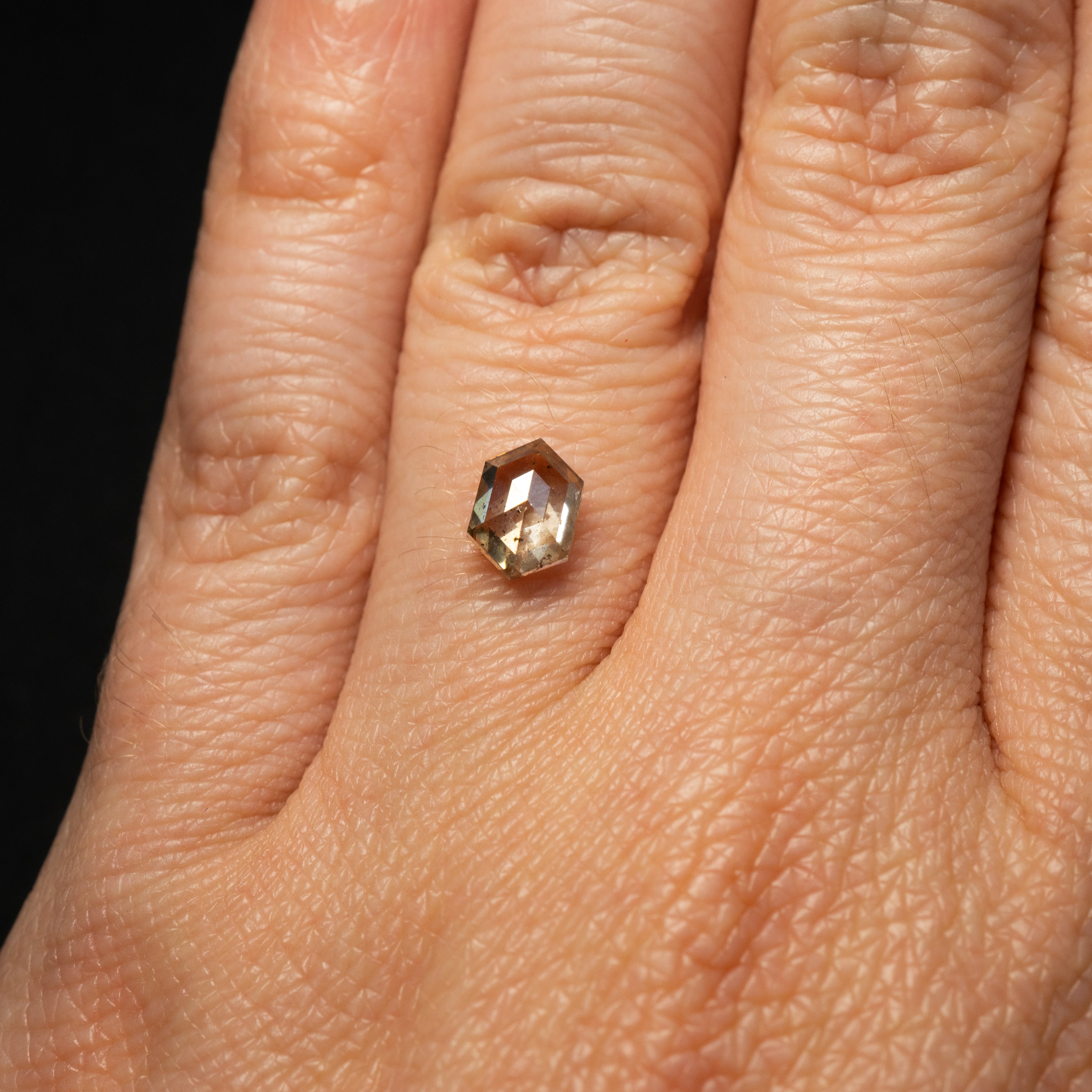 Elongated Hexagon Rose Cut Diamond | 1.02ct | Champagne