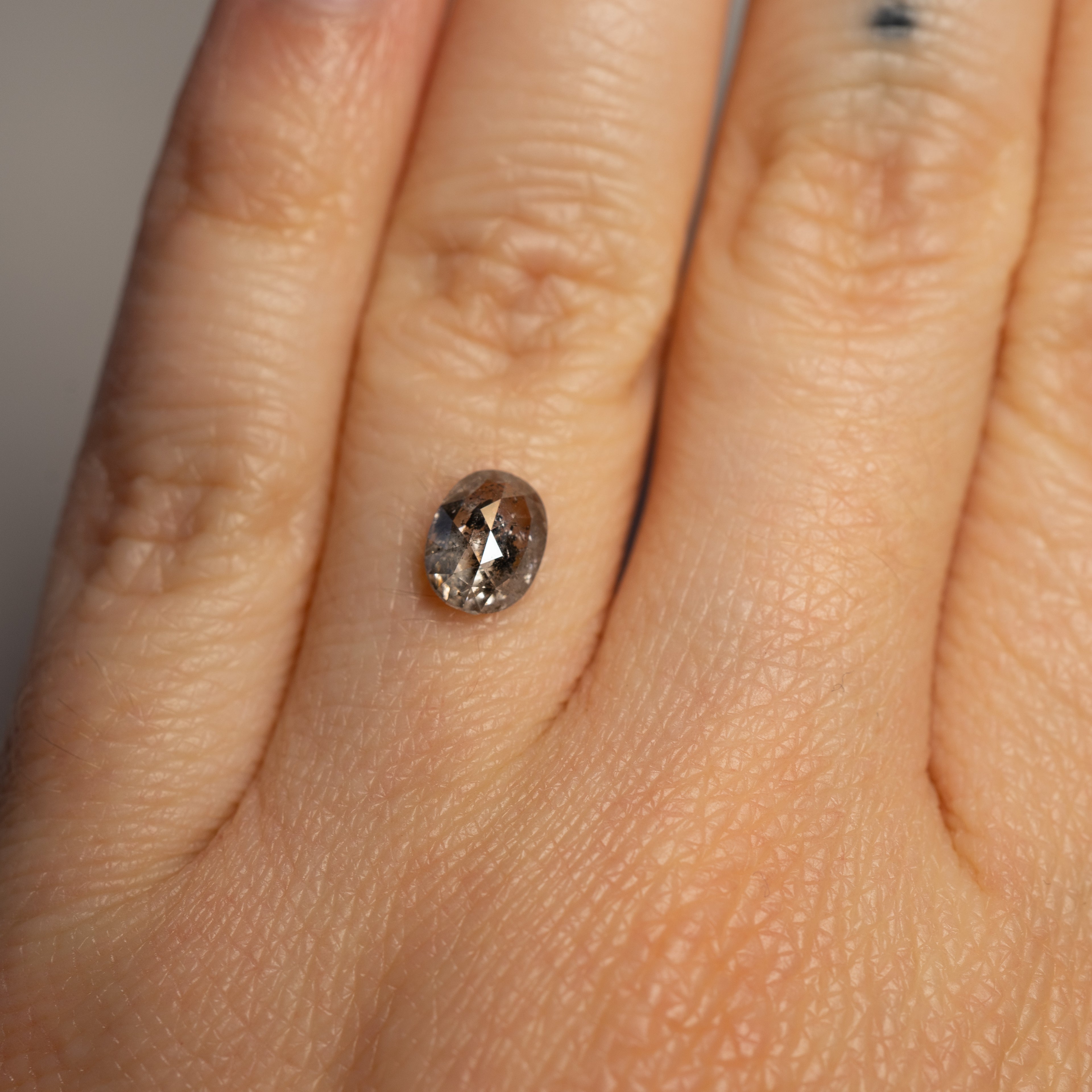 Andromeda | Oval Rose-Cut Salt & Pepper Diamond, 1.06 ct (Canada-origin)