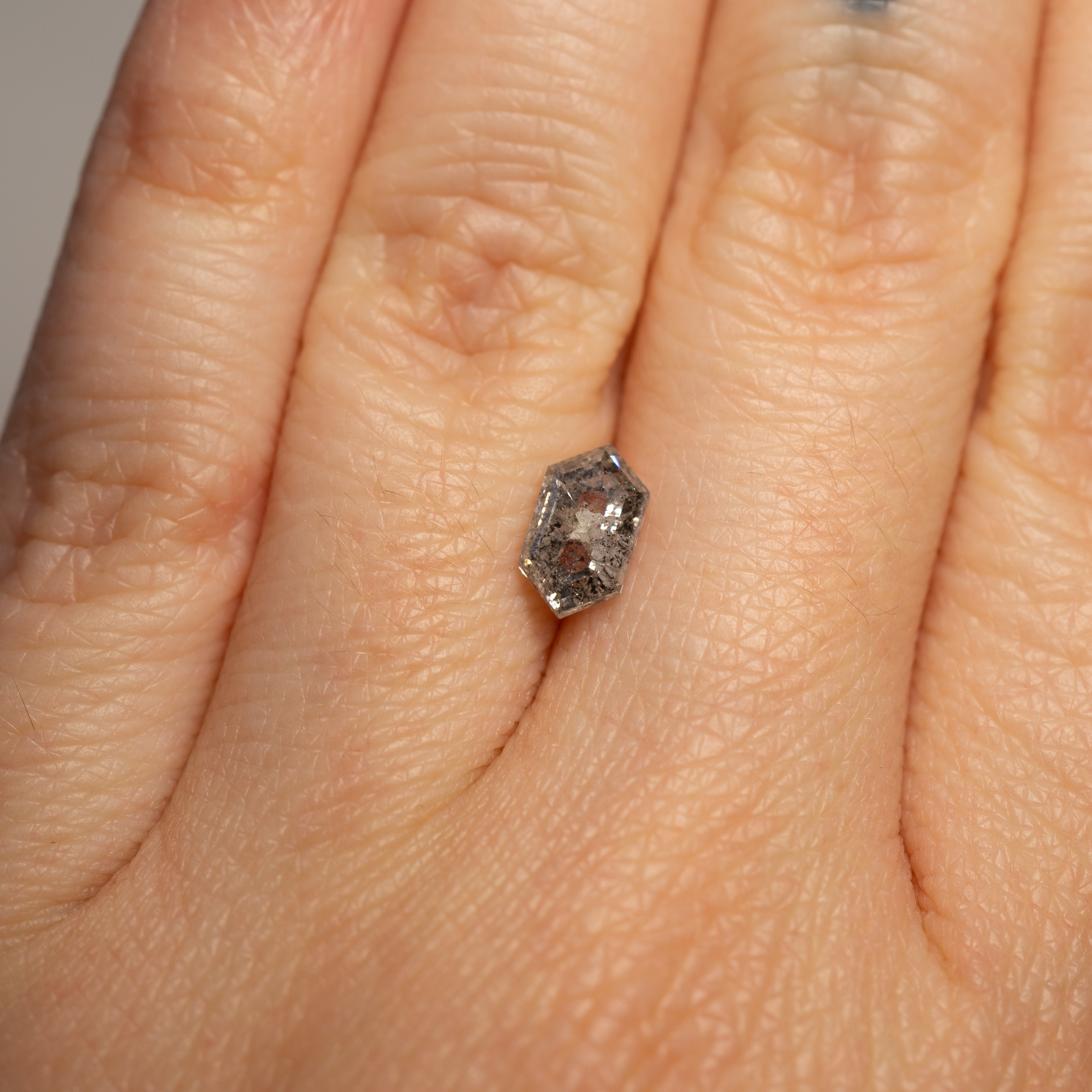 Cassiopeia | Hexagonal Step-Cut Salt & Pepper Diamond, 1.29 ct (Canada-origin)