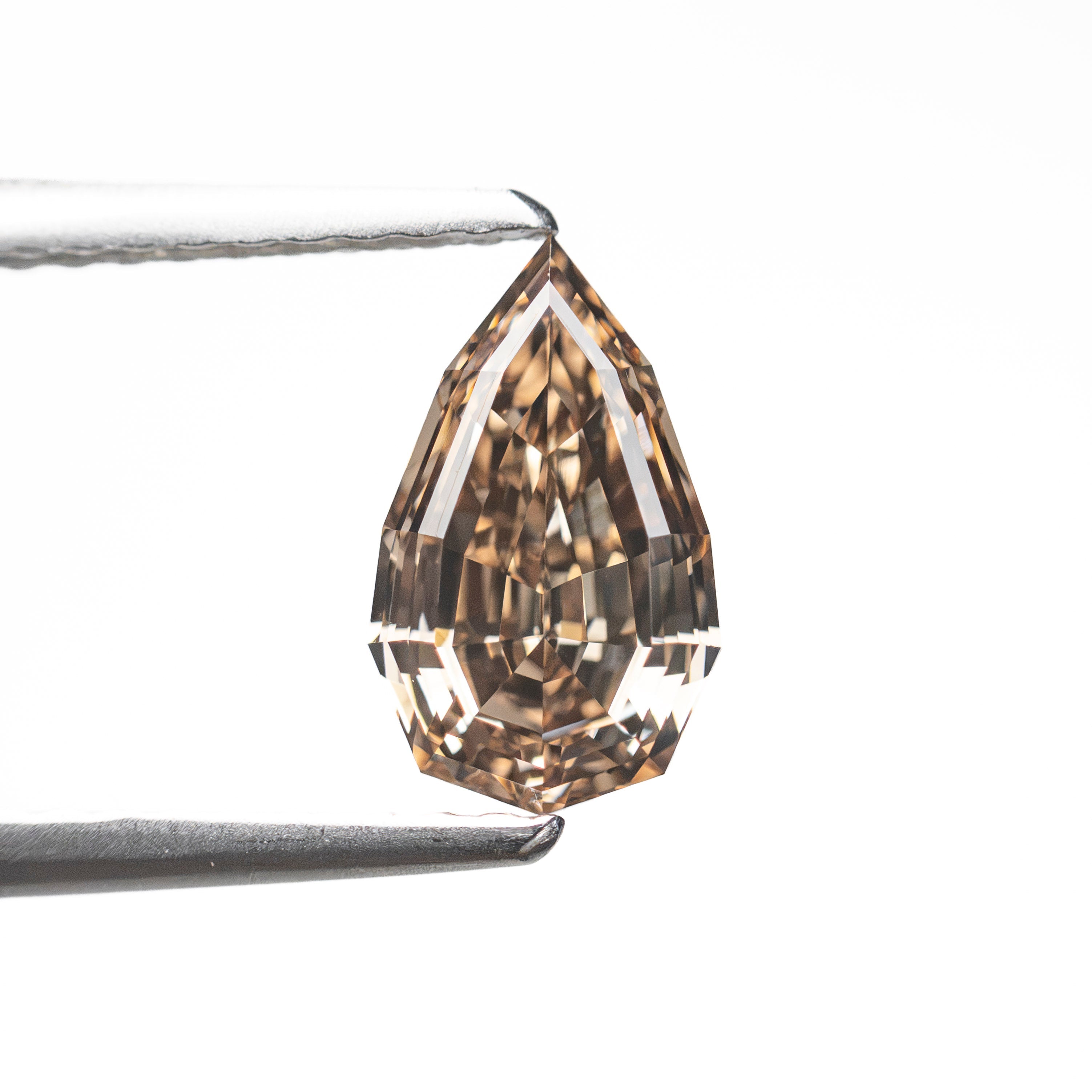 1.09ct 8.76x5.28x3.48mm VS2 Fancy Deep Orangey Brown Geo Pear Step Cut 28050-01