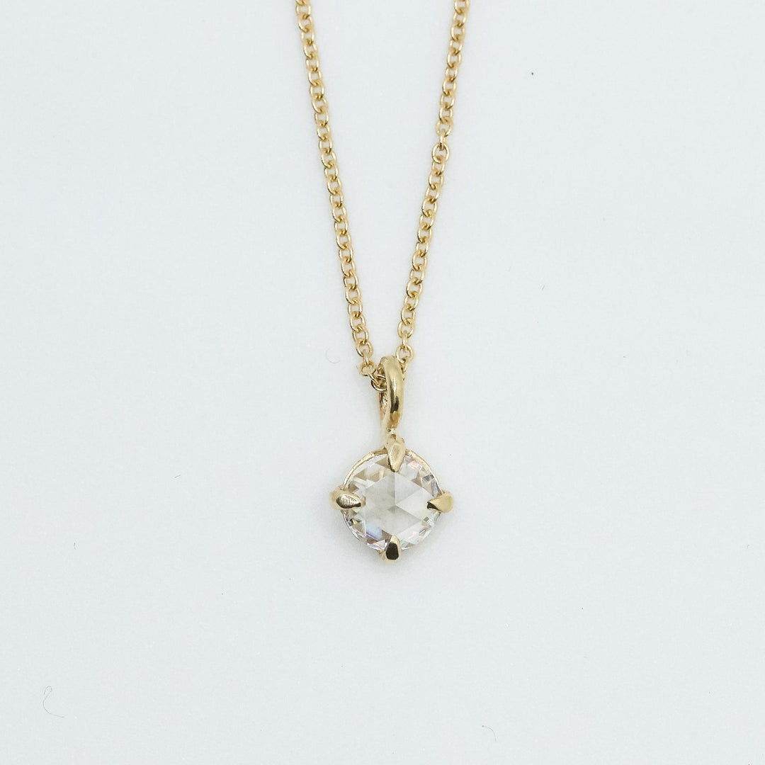 Cypress Necklace | Rose-Cut Moissanite in 14k Yellow Gold