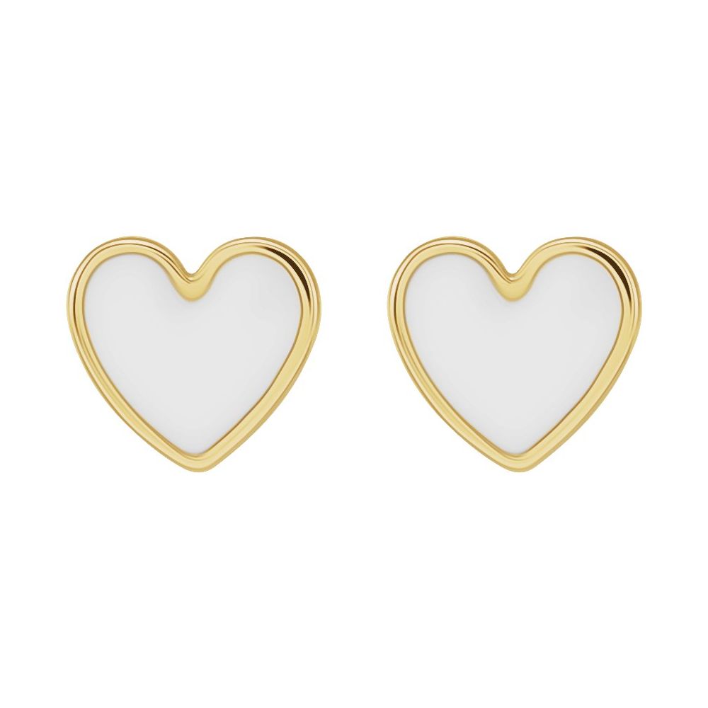 Enamel Heart Stud Earrings