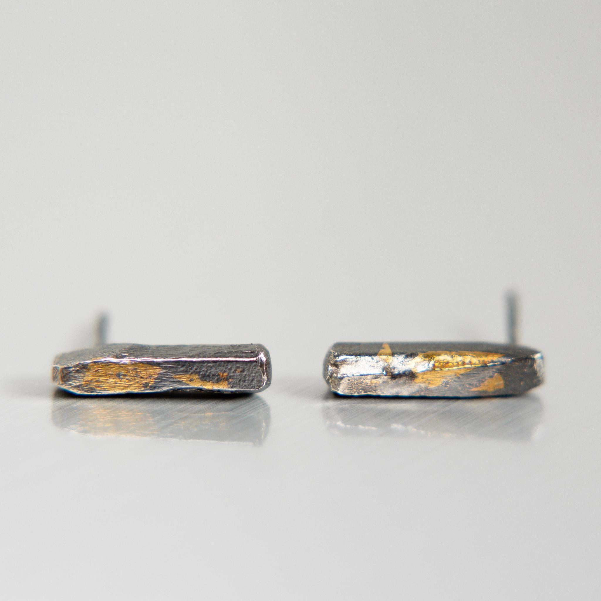 Gilded Relic Bar Stud Earrings