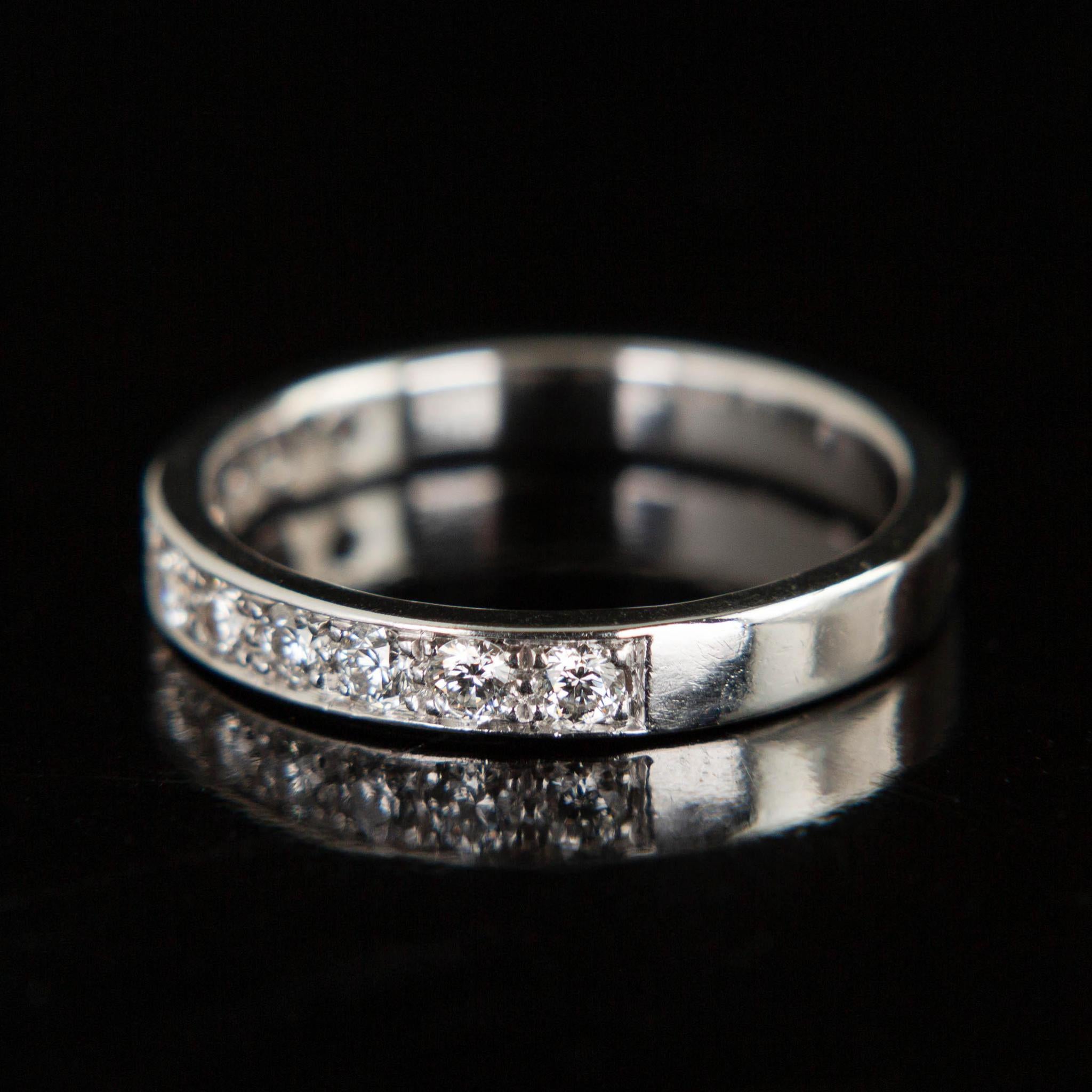 Vintage Diamond Channel Band | 14k White Gold