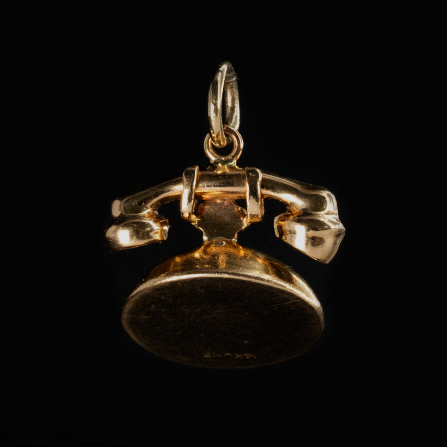 “I LUV YOU” & “HELLO” Phone Charm in 14k Gold