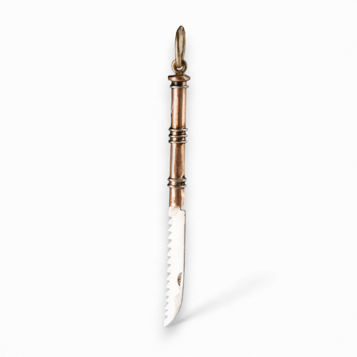 Folding Saw Charm in 18k Gold