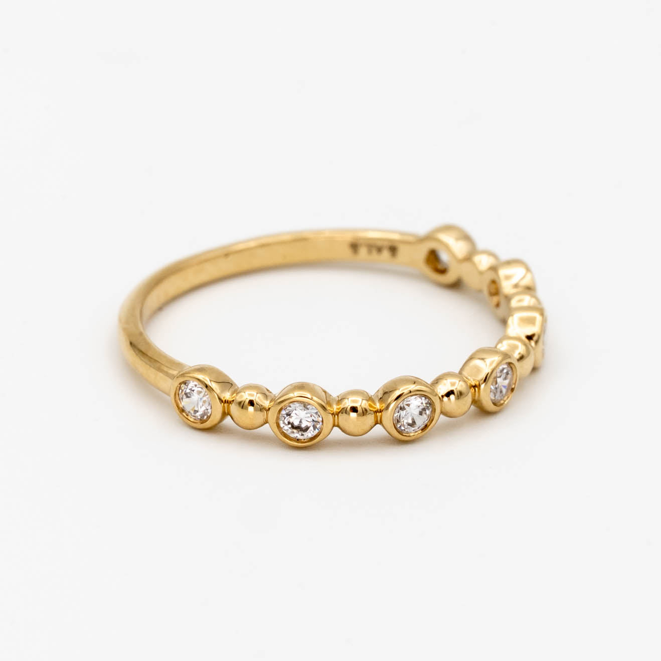 Bead + Diamond Wedding Band