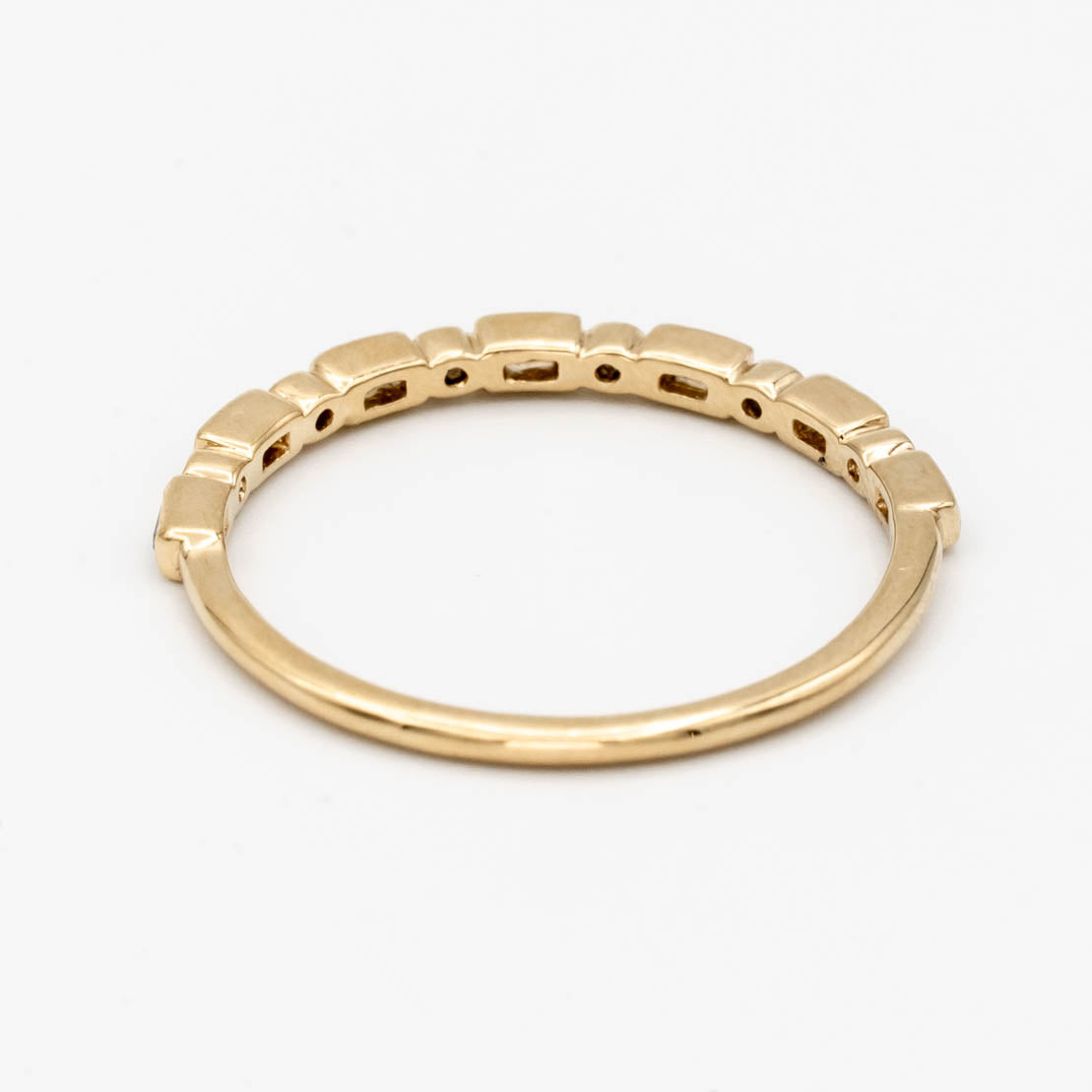 Baguette + Round Diamond Wedding Band
