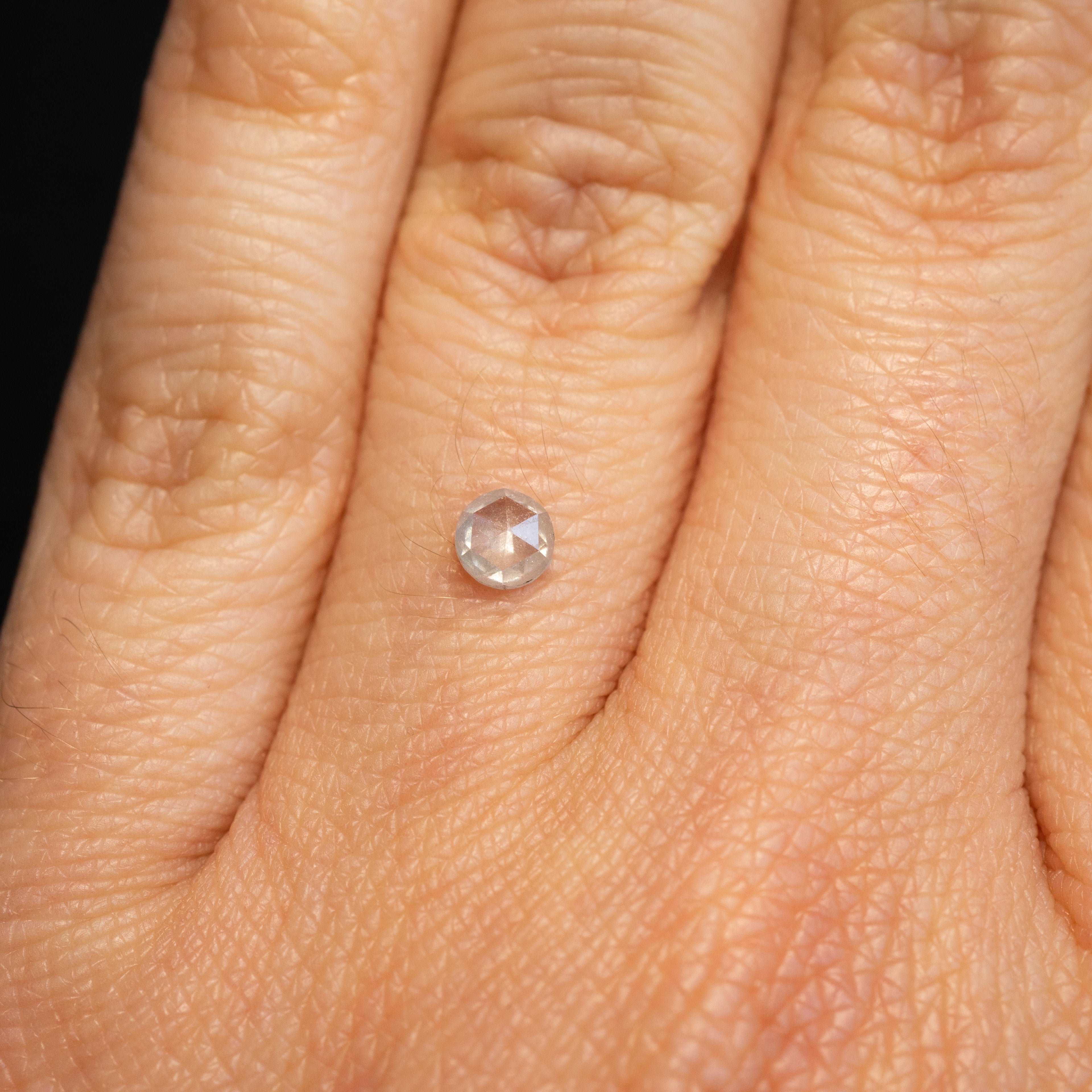 Round Rose Cut Icy Salt + Pepper Diamond | 0.27ct