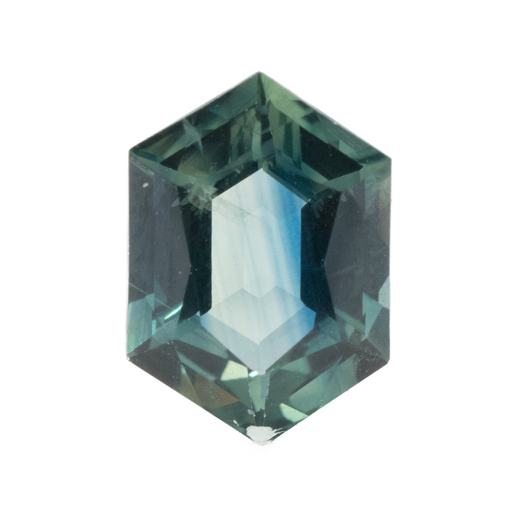 Blue Green Hexagonal Brilliant Cut Sapphire| 1.46ct