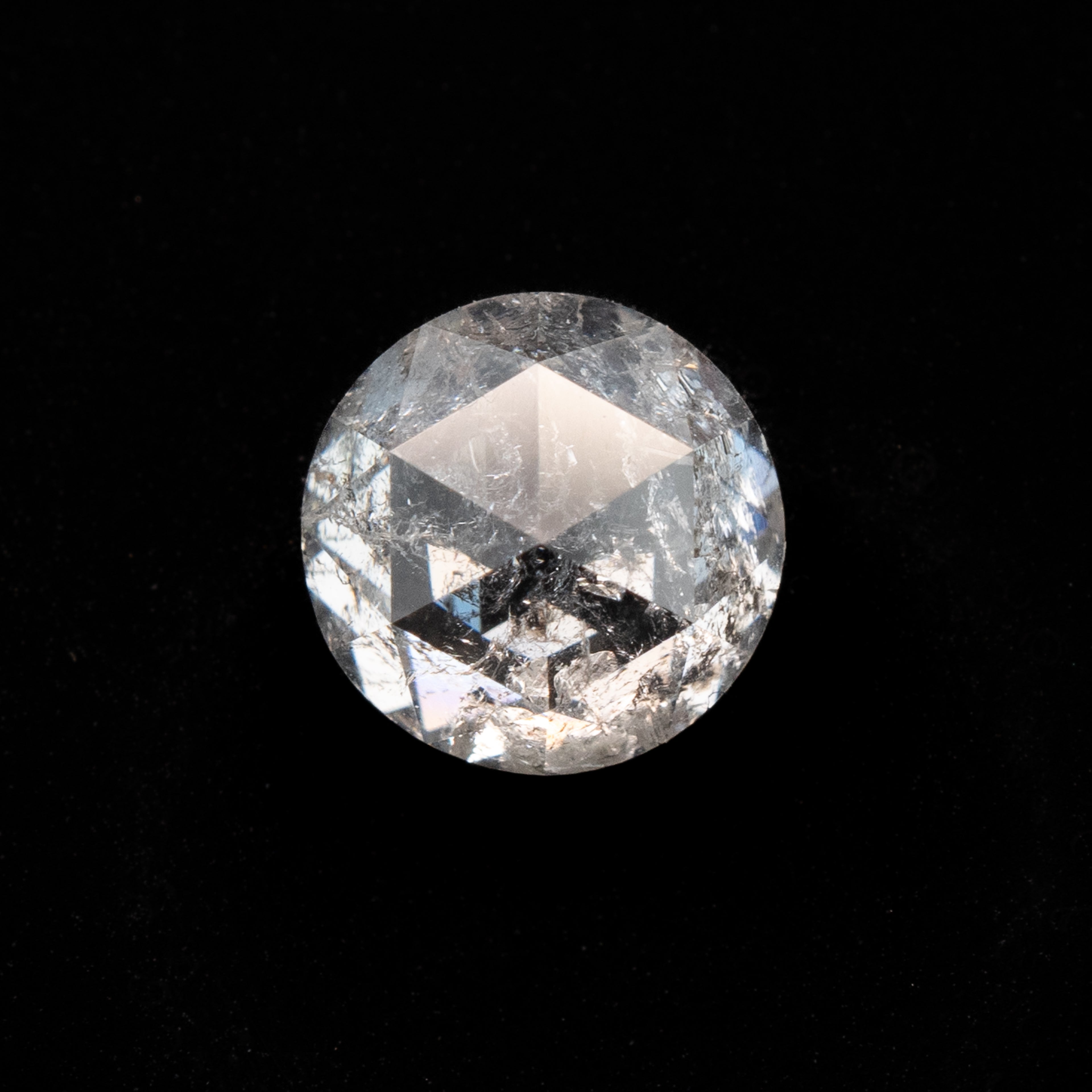 Round Rose Cut Salt + Pepper Diamond | 1ct