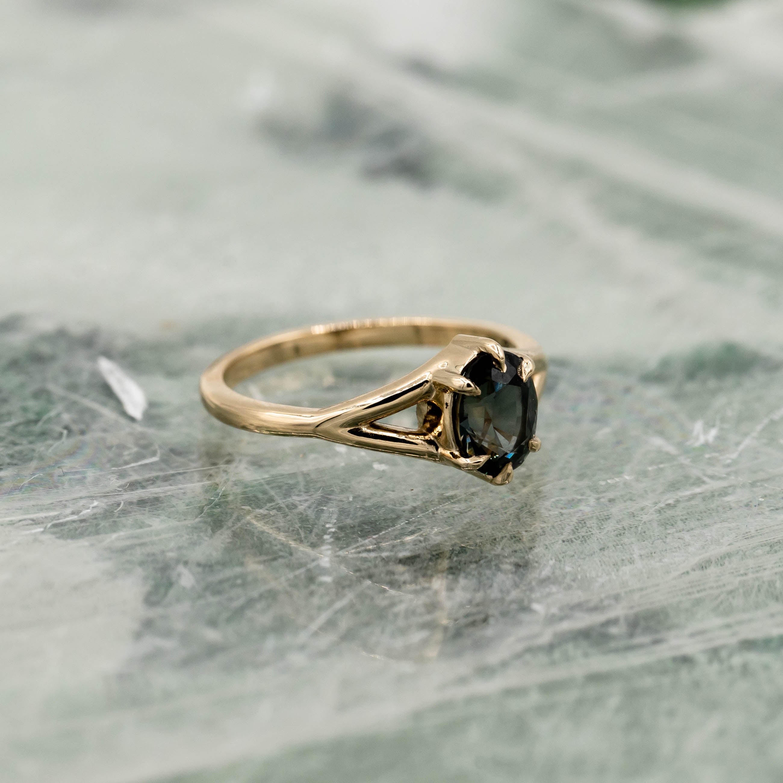 Juniper Engagement Ring | 1.53ct Oval Sapphire | 14k Yellow Gold