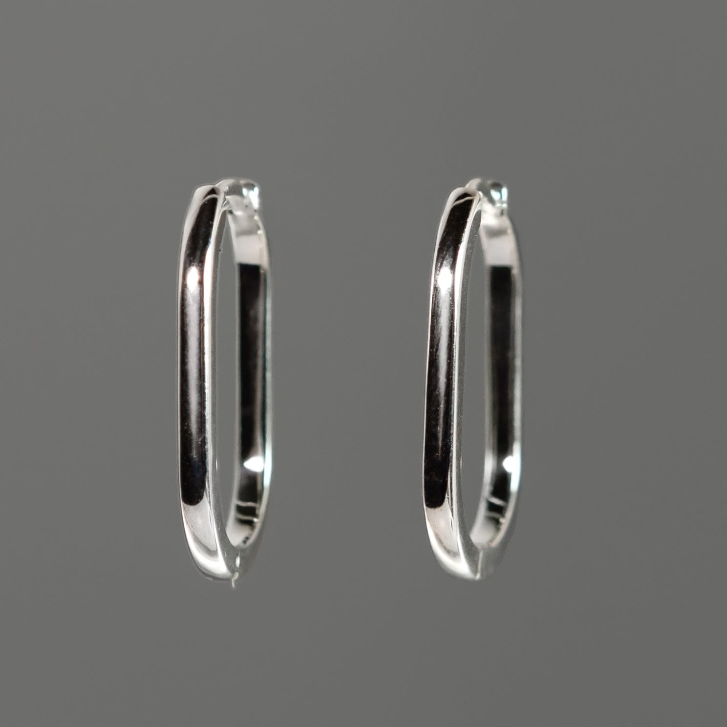 Elongated Oval Hoop Earrings