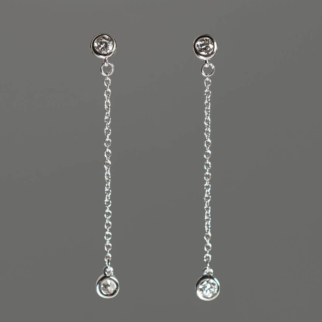 Lab Diamond Chain Stud Earrings