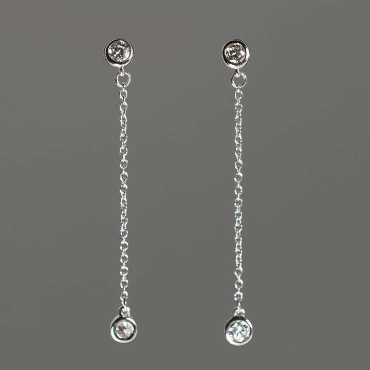 Lab Diamond Chain Stud Earrings