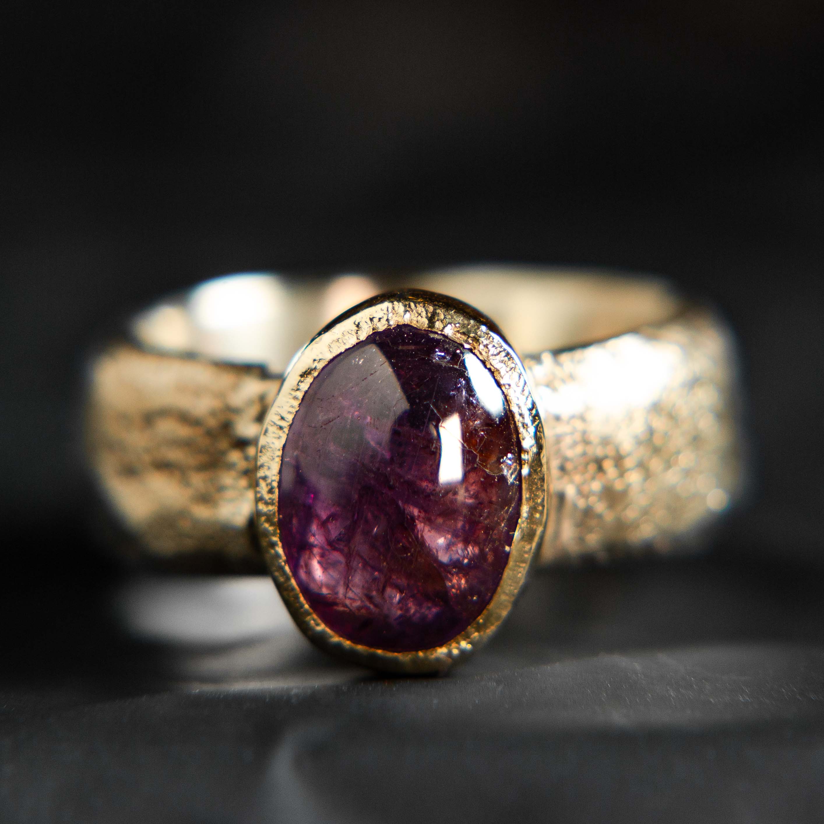 Clio Sapphire Cabochon Ring – 14k Yellow Gold & Sterling Silver | One of a Kind