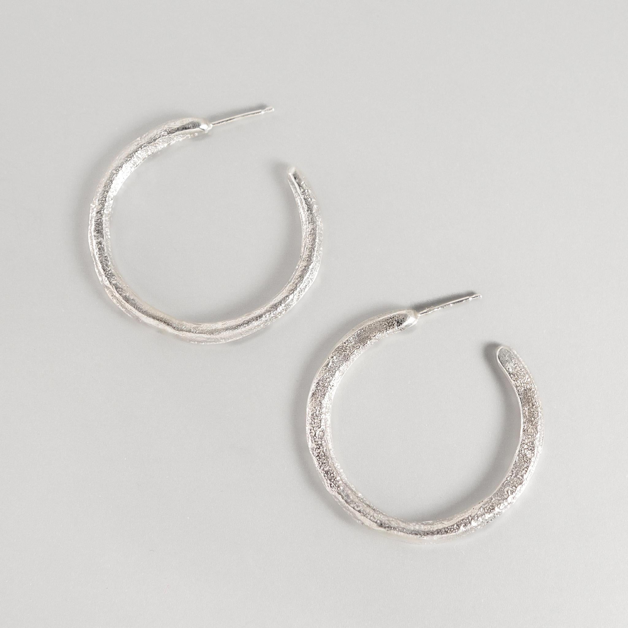 Relic Hoop Earrings in Sterling Silver