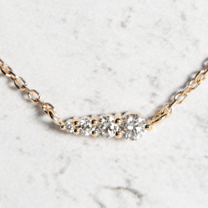 Diamond Layering Necklace - Graduated Diamonds in 14k Yellow Gold