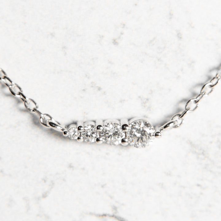 Diamond Layering Necklace - Graduated Diamonds in 14k White Gold