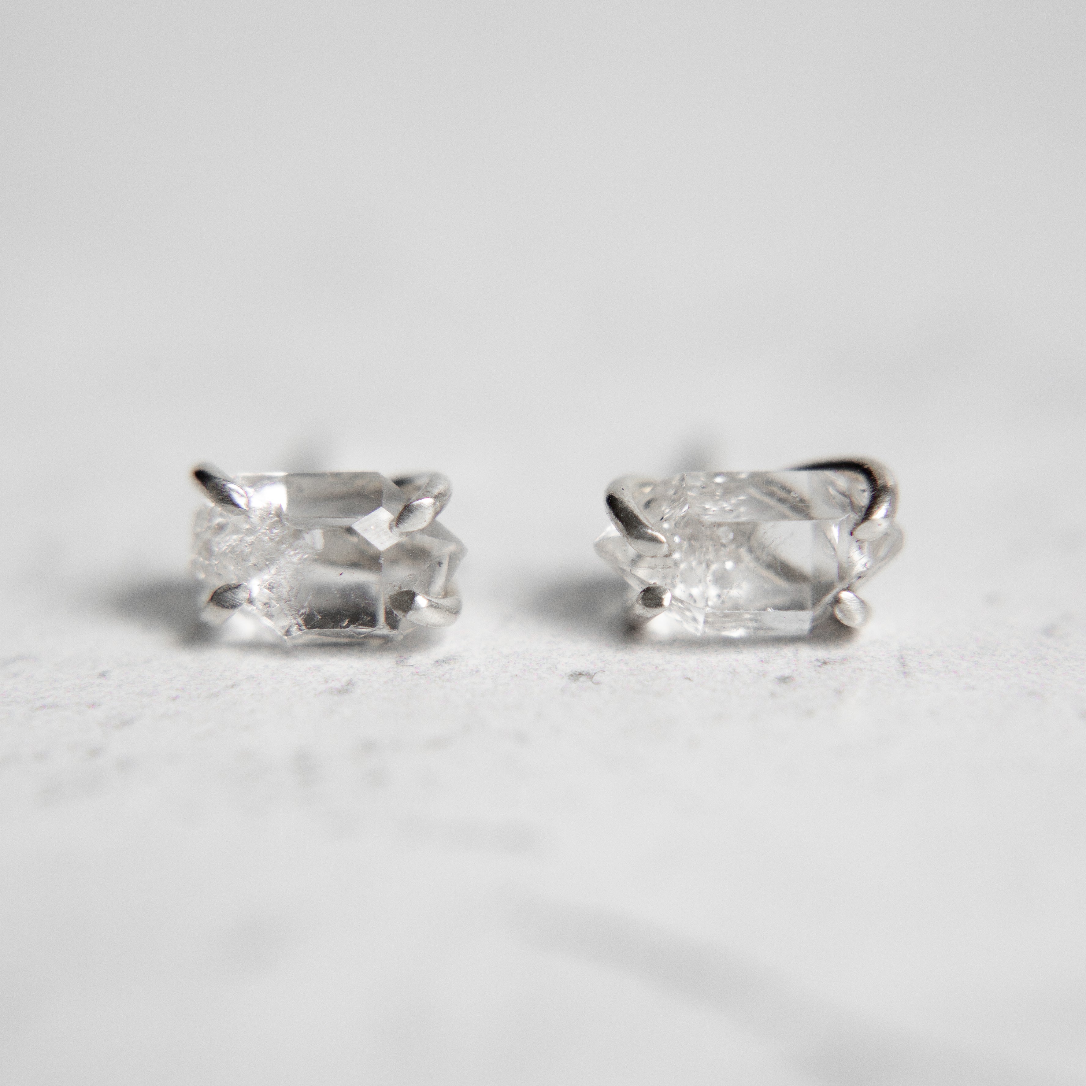 Herkimer Diamond Stud Earrings in Sterling Silver