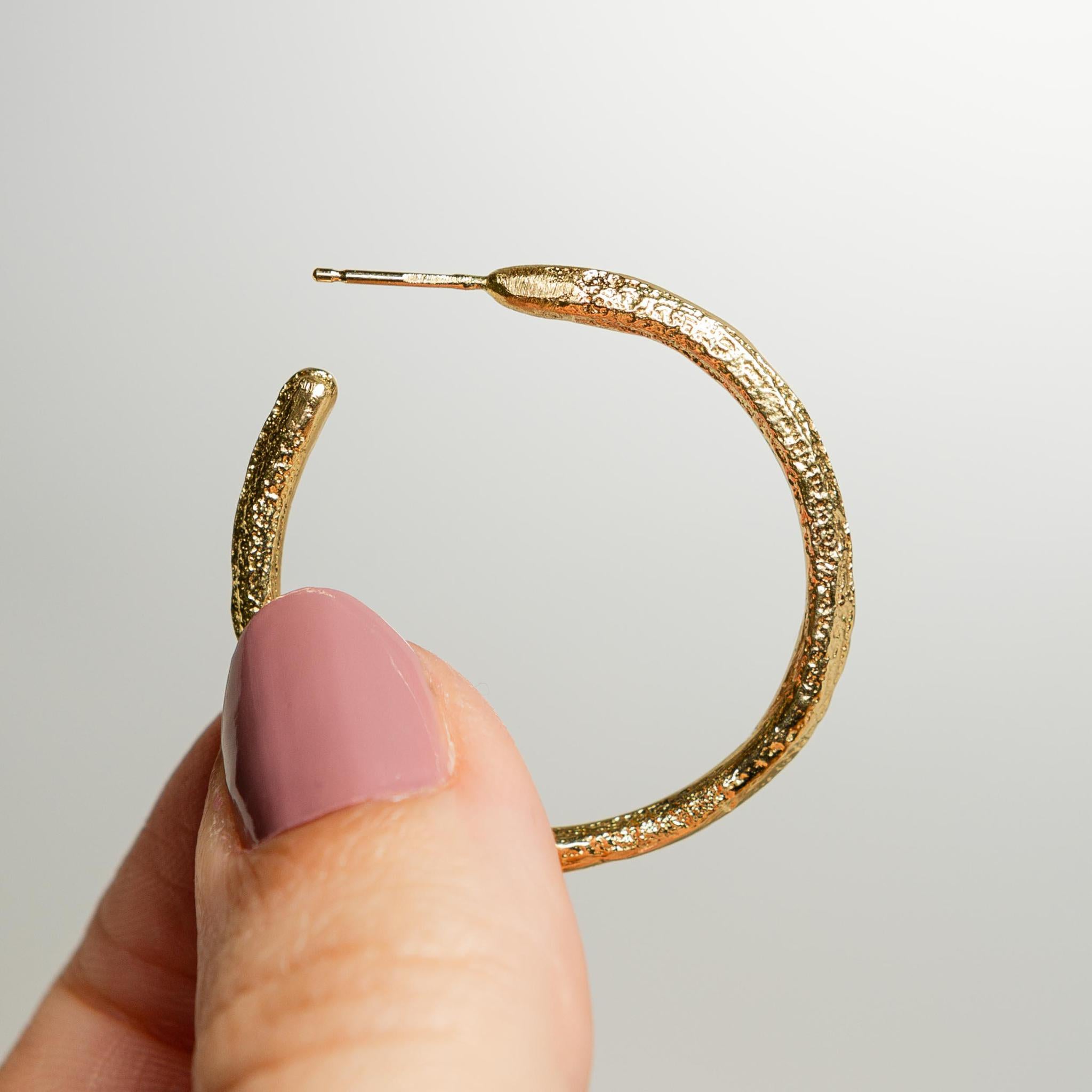 Relic Hoop Earrings in 14k Yellow Gold