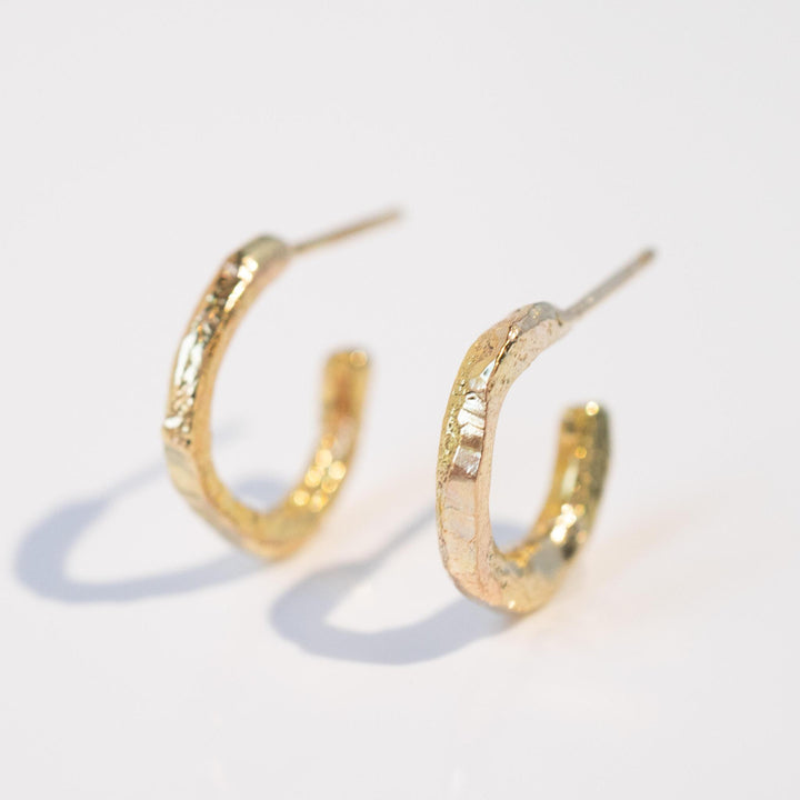 Relic Hoop Earrings in 14k Yellow Gold