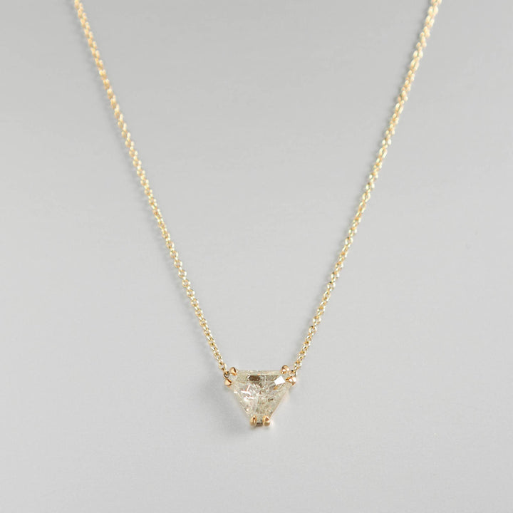 Shield Cut Salt + Pepper Diamond Necklace