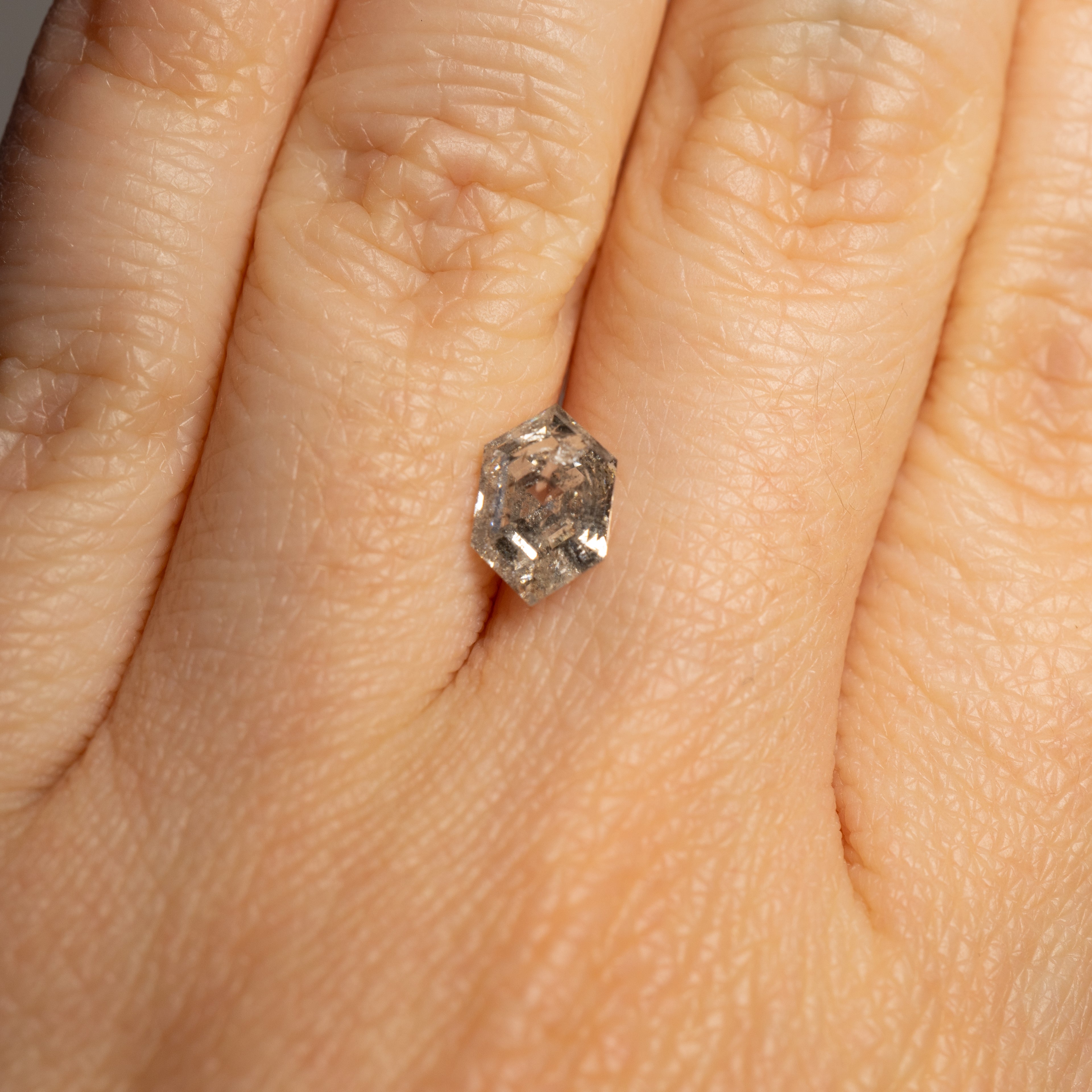 Elongated Hexagon Step Cut Salt & Pepper Diamond | 1.74ct | Canada Origin