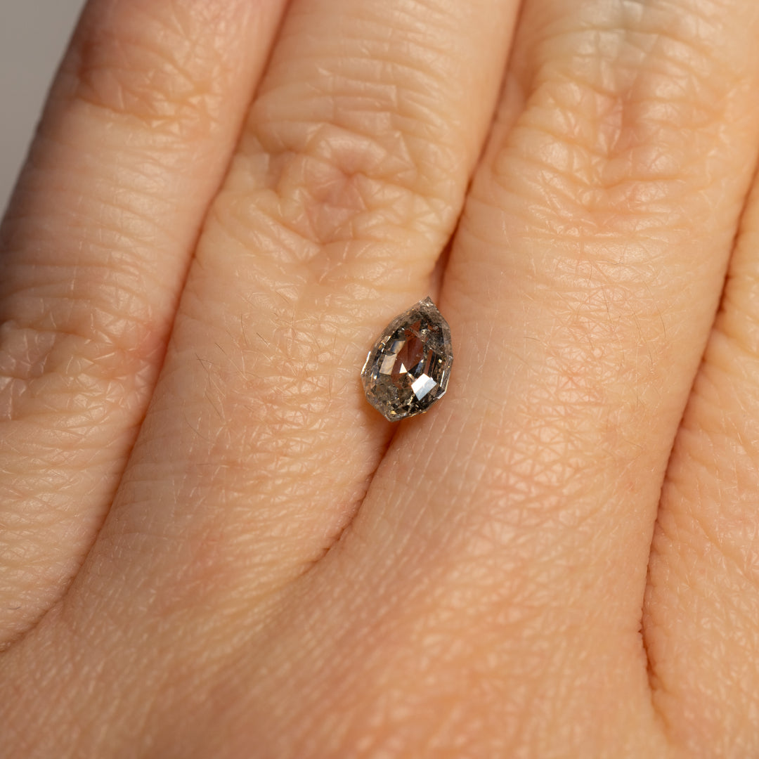 Geometric Pear Brilliant Salt & Pepper Diamond | 1.01ct | Canada Origin