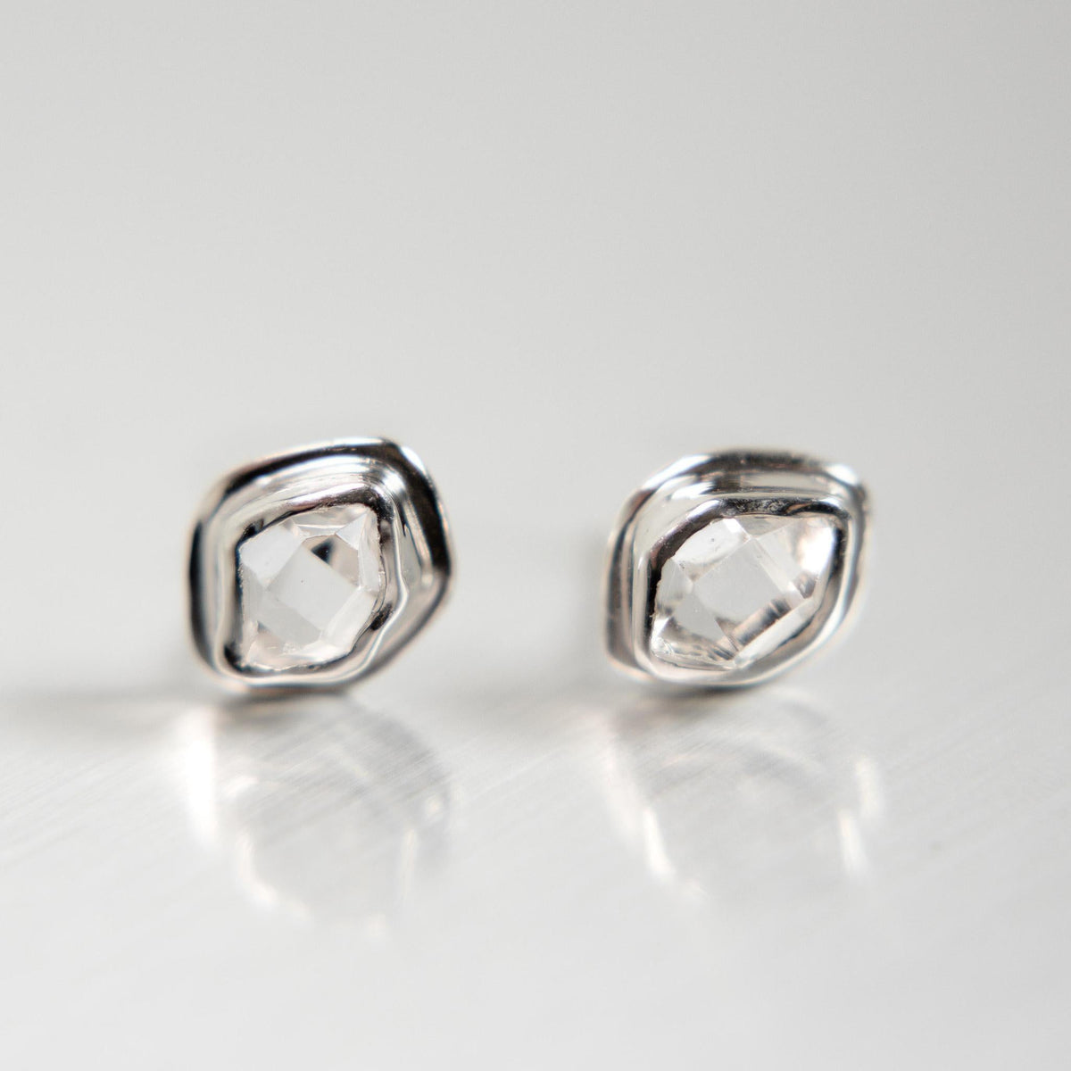 Glacier Mini Herkimer quartz stud earrings