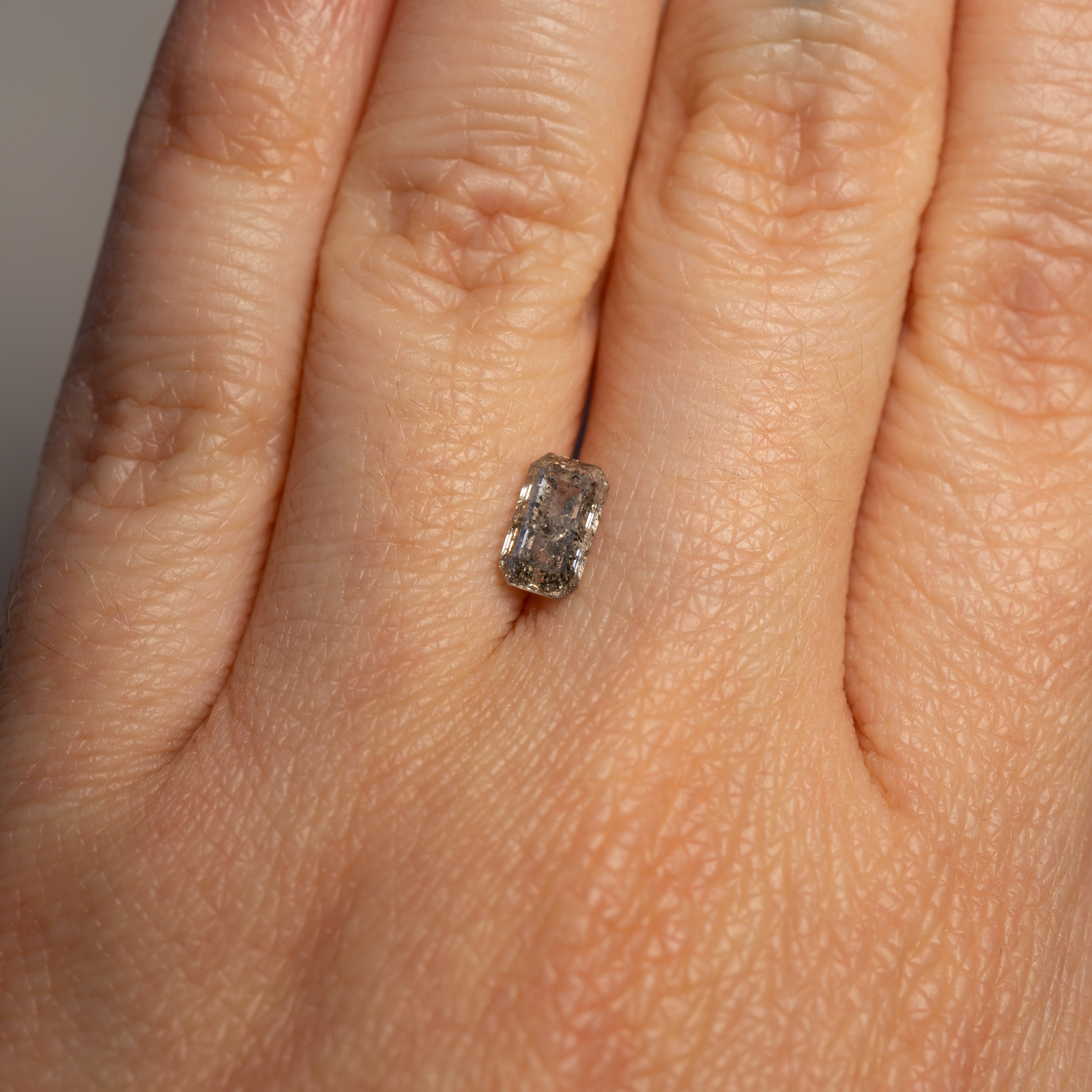 Vela | Emerald-Cut Salt & Pepper Diamond, 1.10 ct (Canada-origin)