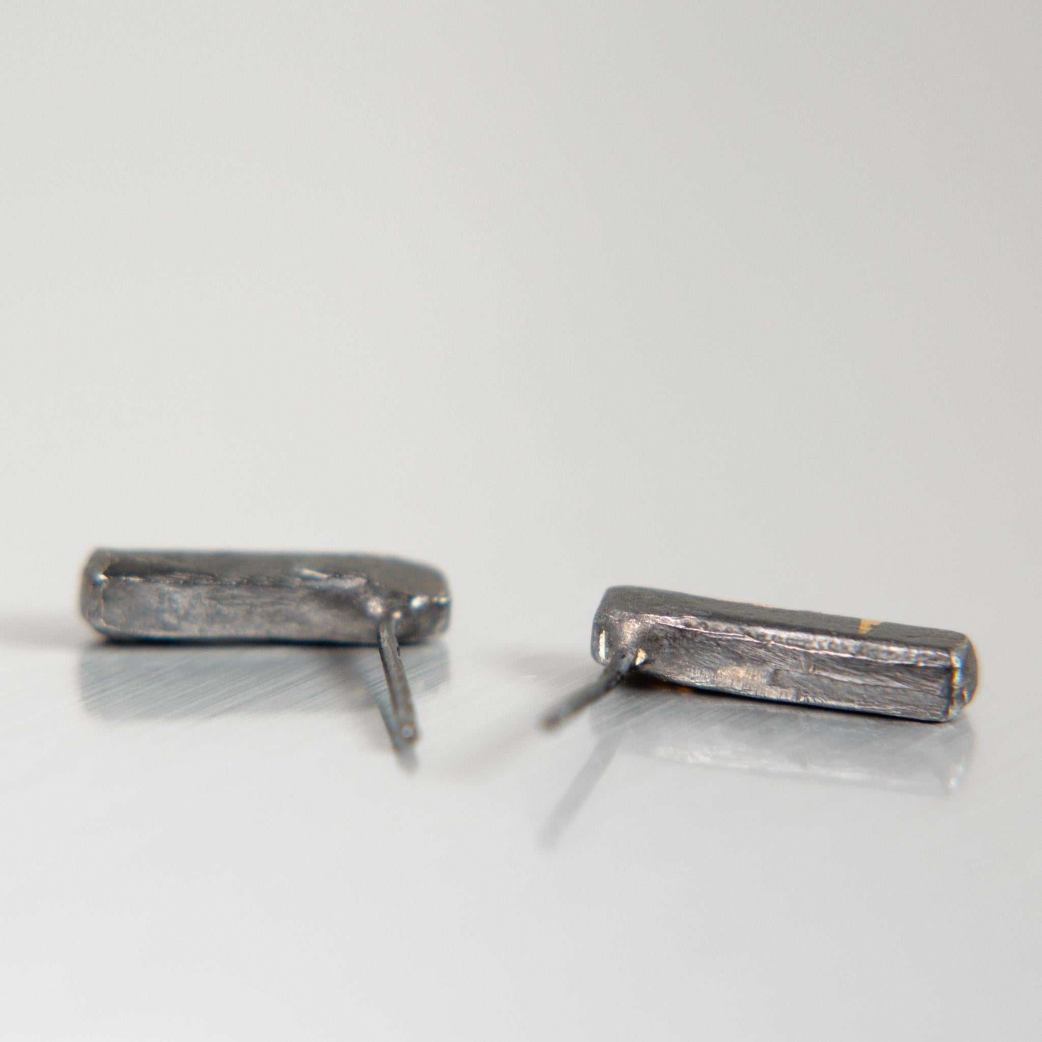 Gilded Relic Bar Stud Earrings