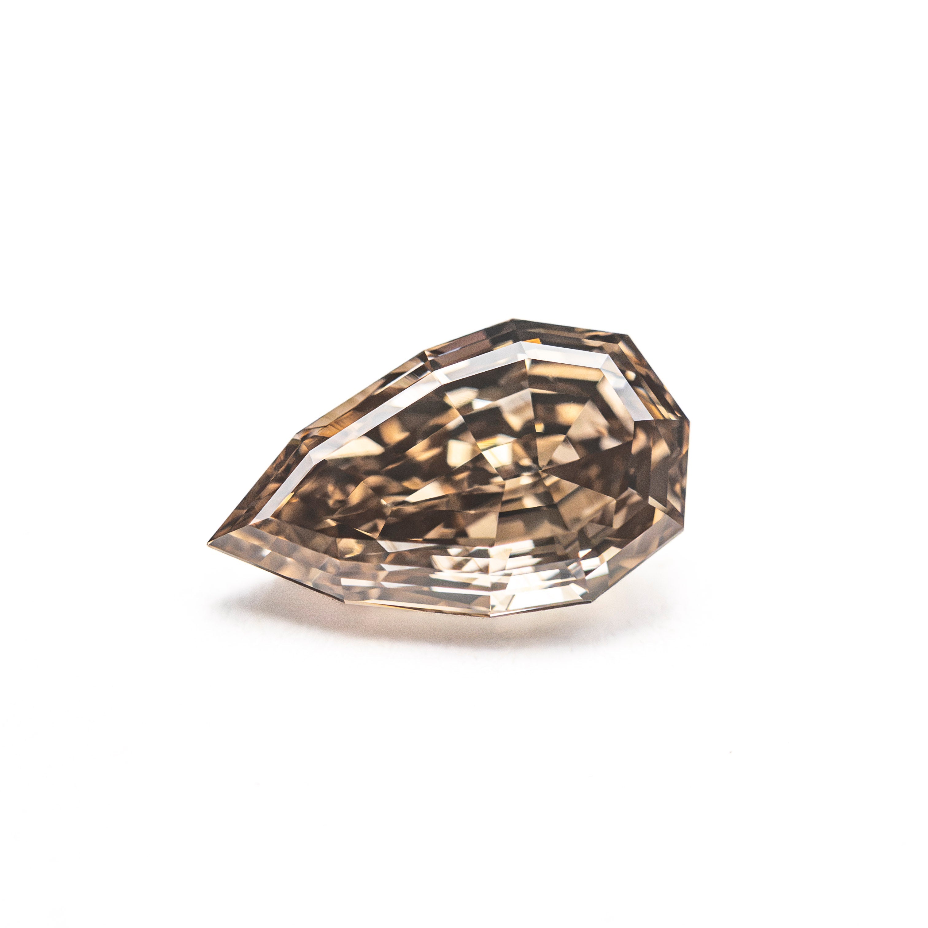 1.09ct 8.76x5.28x3.48mm VS2 Fancy Deep Orangey Brown Geo Pear Step Cut 28050-01