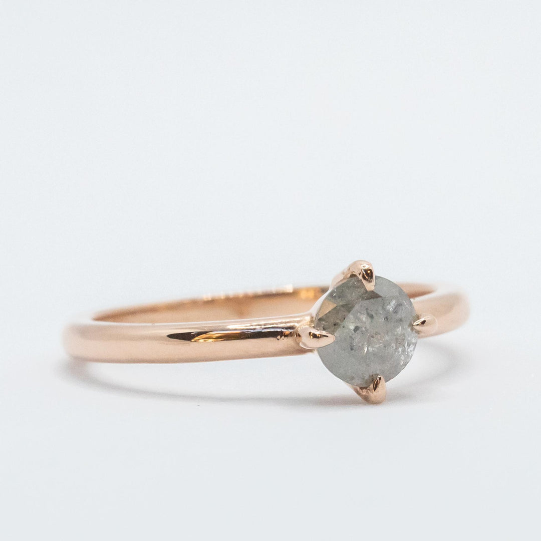 Compass-Set Salt + Pepper Diamond Ring in 14k Rose Gold