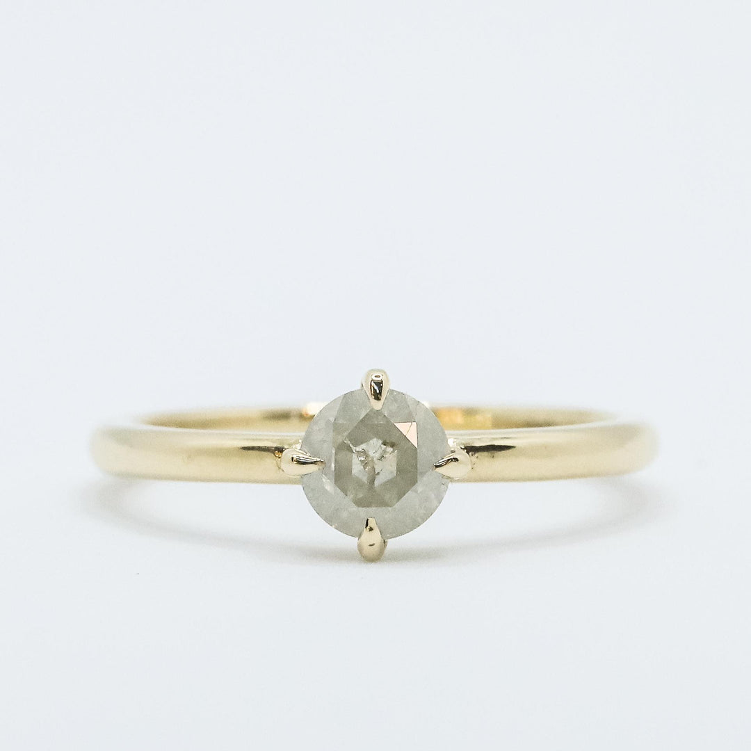Compass-Set Icy Salt + Pepper Diamond Ring in 14k Yellow gold No.1