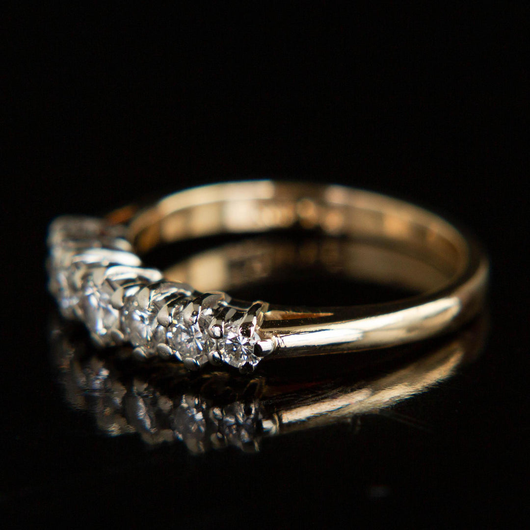 Vintage 7 Stone Diamond Band  | 14k Gold