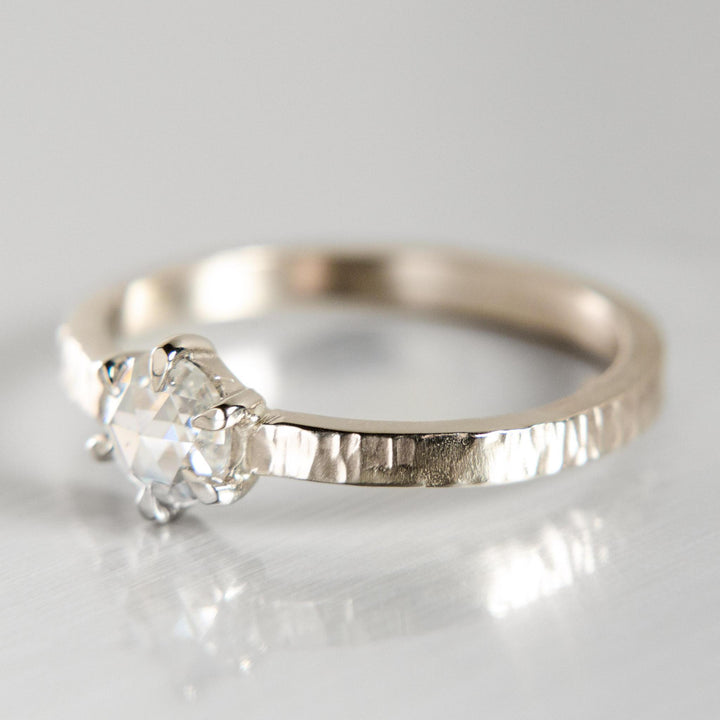 Cypress Ring | Rose-Cut Moissanite in 14k White Gold No.1