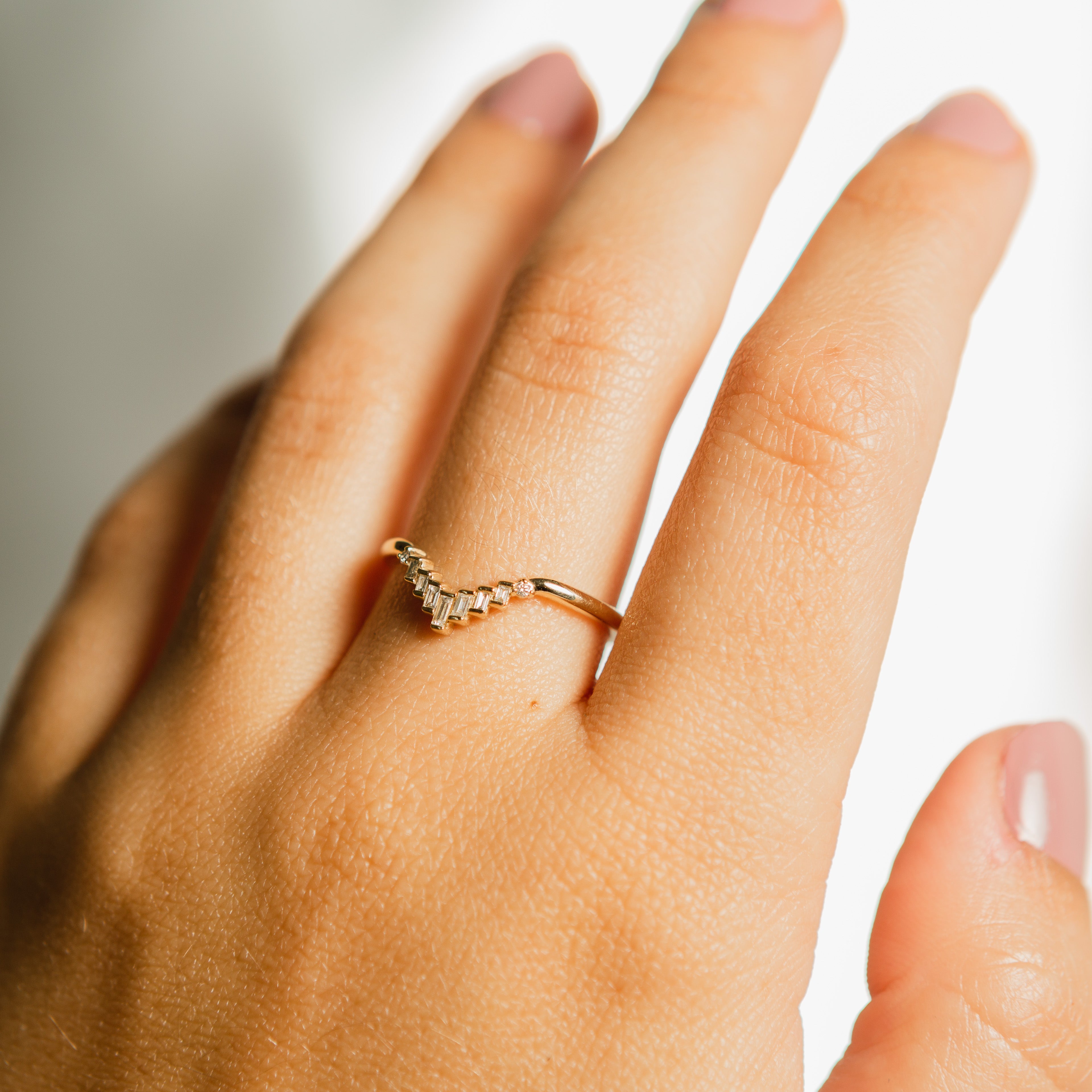 Baguette Diamond Chevron Band