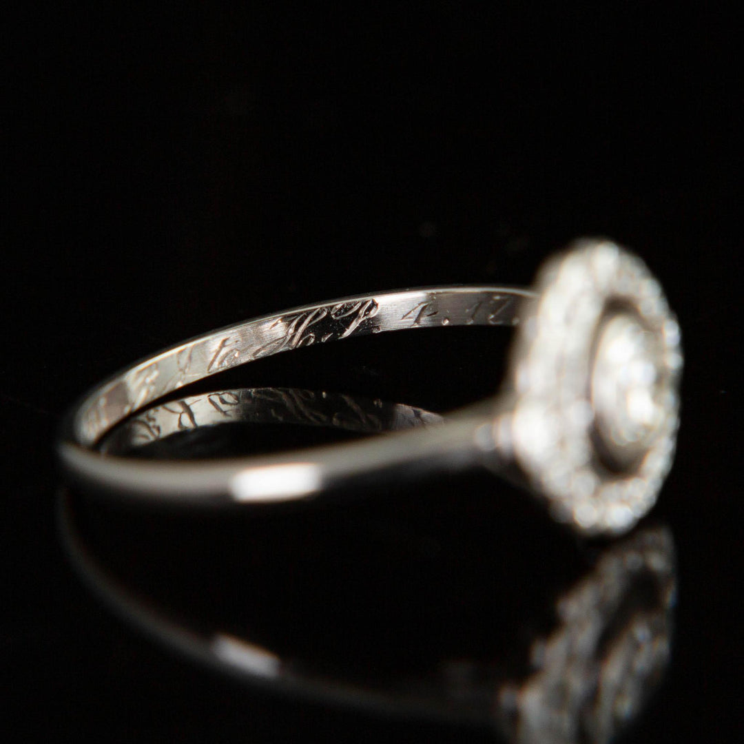 Platinum Diamond Halo Ring | Circa 1920