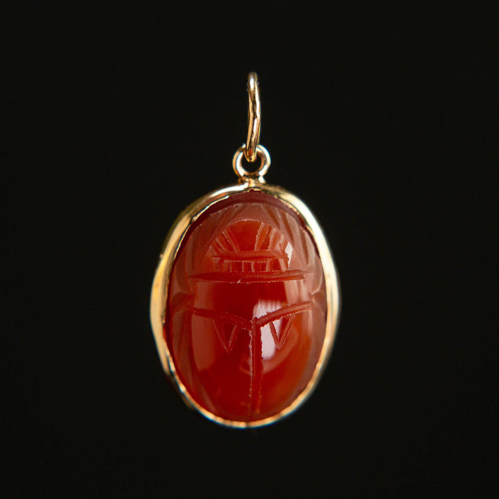 Vintage Charm | Carnelian Scarab | 14k gold