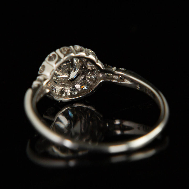 Platinum Diamond Halo Ring | Circa 1940