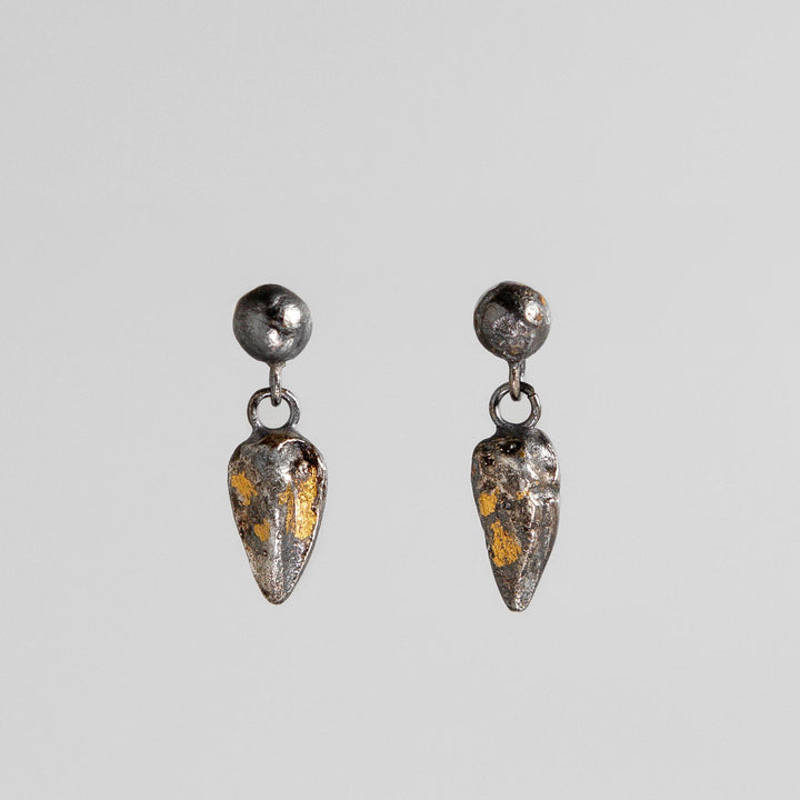 Gilded Relic Droplet Drop Earrings
