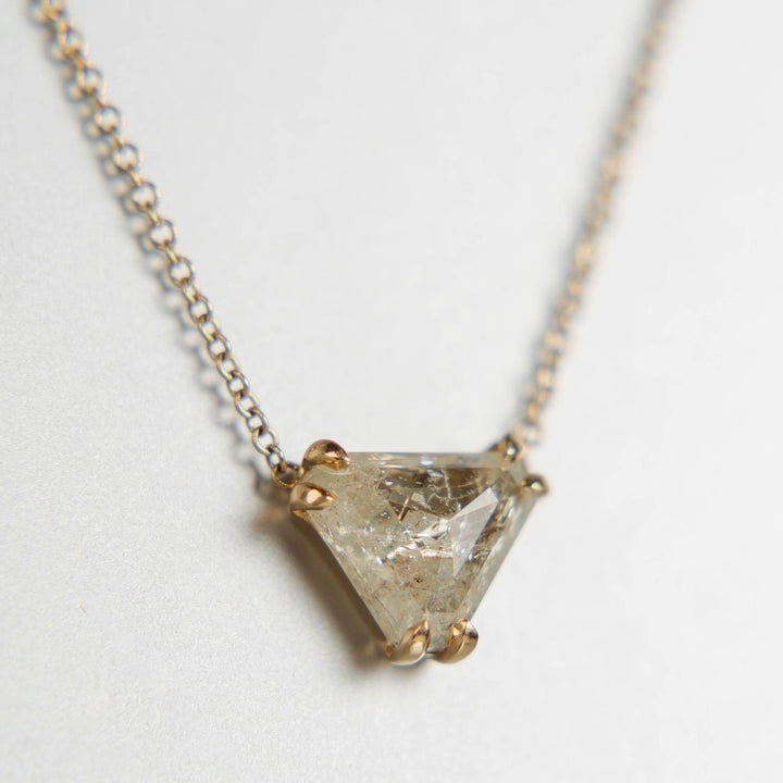 Shield Cut Salt + Pepper Diamond Necklace