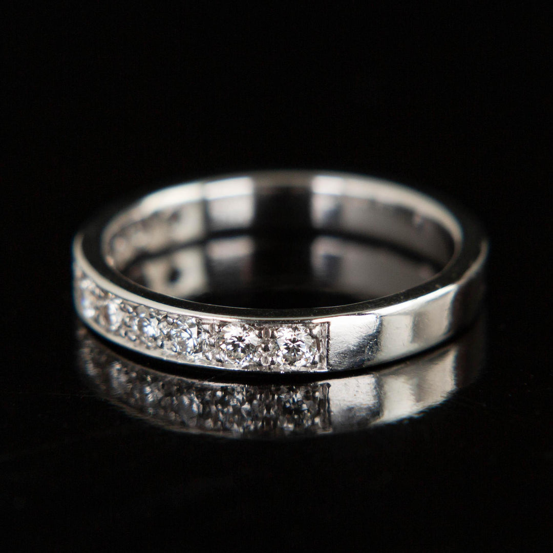 Vintage Diamond Channel Band | 14k White Gold