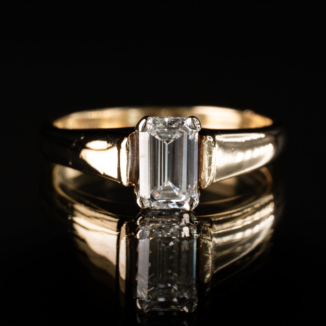 Vintage Emerald Cut Diamond Engagement Ring in 14k Gold - Seattle, WA