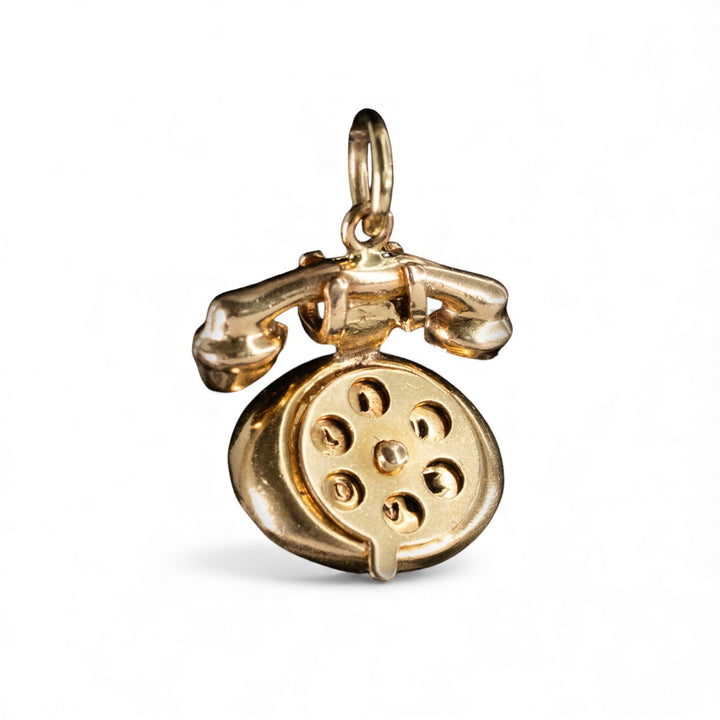 “I LUV YOU” & “HELLO” Phone Charm in 14k Gold
