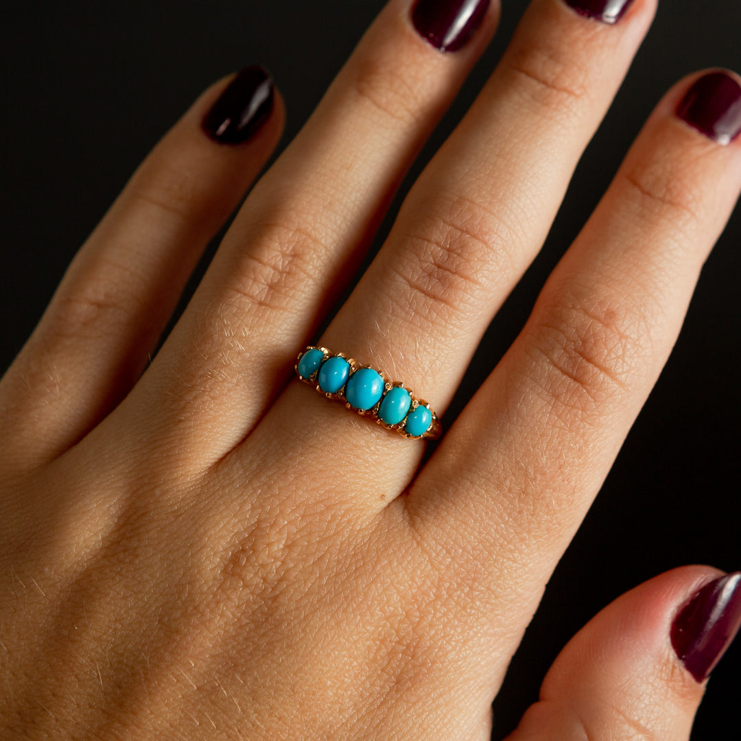 Kingman Turquoise Five-Stone Ring | 18k Gold