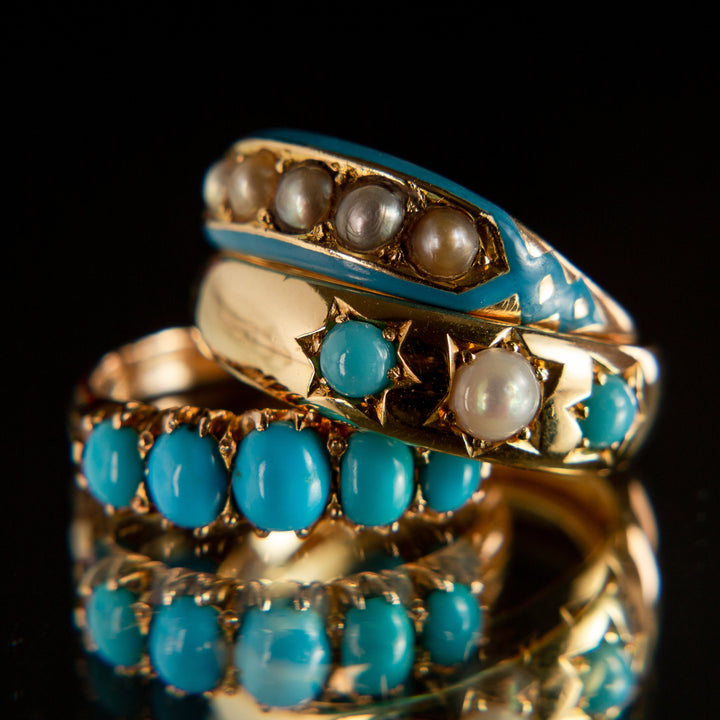 Kingman Turquoise Five-Stone Ring | 18k Gold
