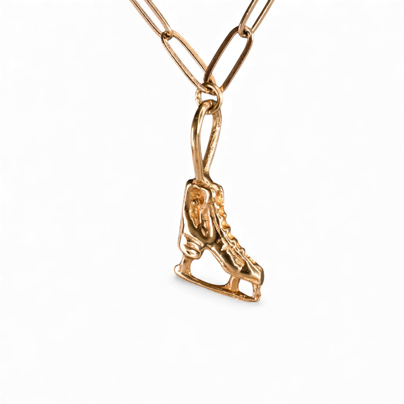 Ice Skate Charm in 14k Gold