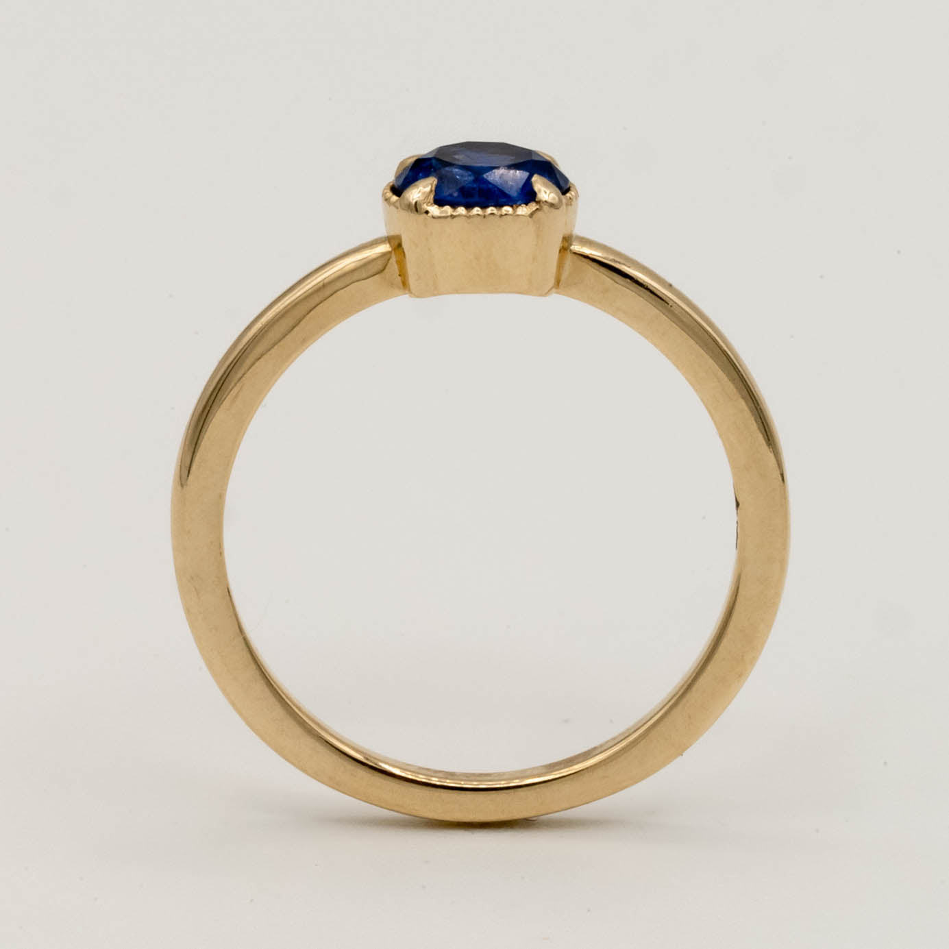 Oak Sapphire Engagement Ring | .87ct Round Sapphire | 14k Yellow Gold
